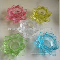 Optical Glass Glitter Small Lotus Flower Crystal Candle Holders